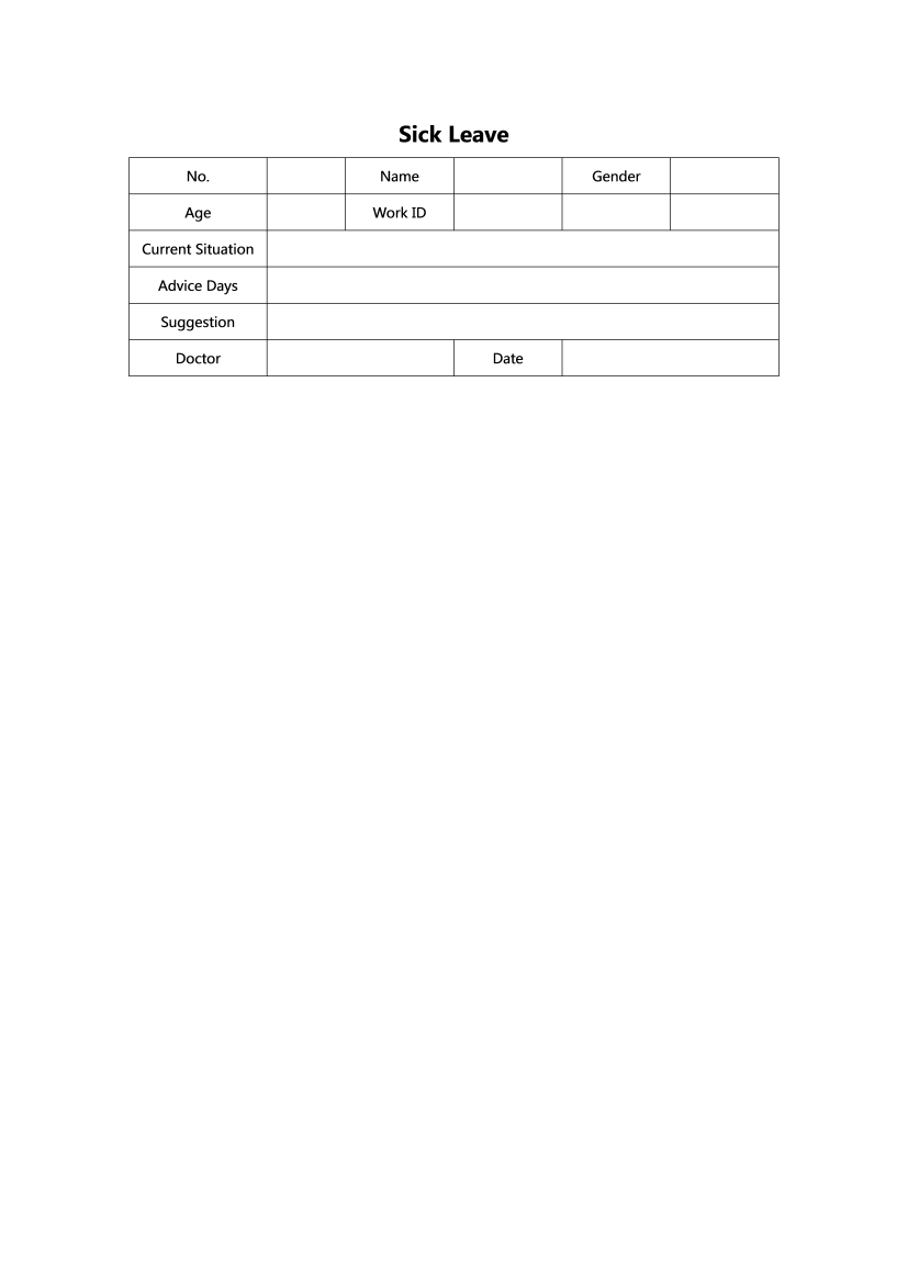 WORD of Employee Sick Leave.doc WPS Free Templates